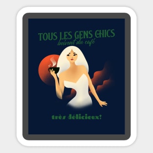 Vintage Retro French Poster Coffee Sticker
